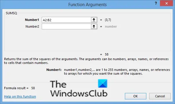 1729124567 244 How to use the SUMSQ function in