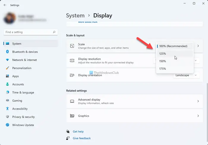 How to set different Display Scaling level for Multiple Monitors in Windows 11