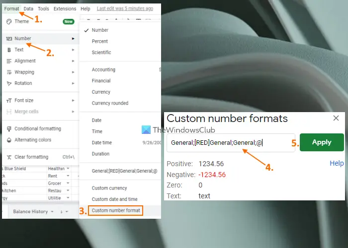 custom formatting for negative numbers