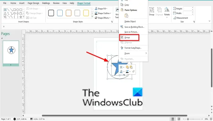 1729177600 832 How to merge Shapes in Publisher using Group and Ungroup