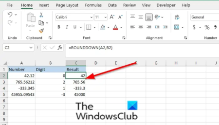 How to use the ROUNDDOWN function in Excel