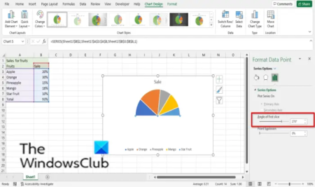 How to create a Half Pie Chart in Excel