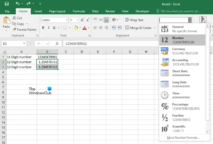 Change cell format General to Number