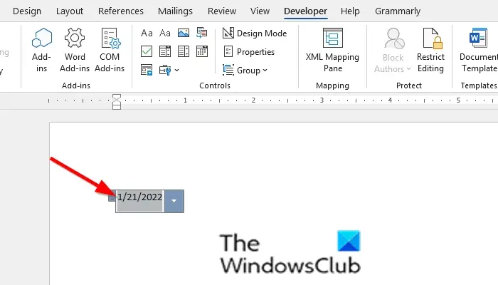 1729275843 8 How to insert a Date Picker Content Control in Word