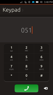 Ubuntu Touch - 09.1 - Apps - Dialer - Keypad