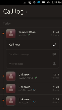 Ubuntu Touch - 09.2 - Apps - Dialer - Call Log