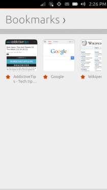 Ubuntu Touch - 12.4 - Apps - Browser - Bookmarks