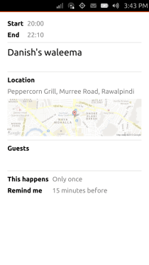 Ubuntu Touch - 19.7 - Apps - Calendar - Event Details