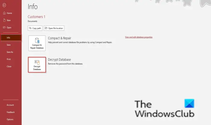 1729304418 145 How to put a Password on an Access Database