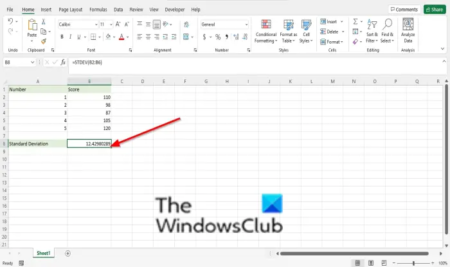 How to use the STDEV (Standard Deviation) function in Excel