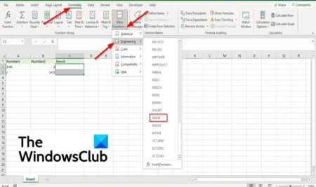 How to use IMSUB formula in Excel