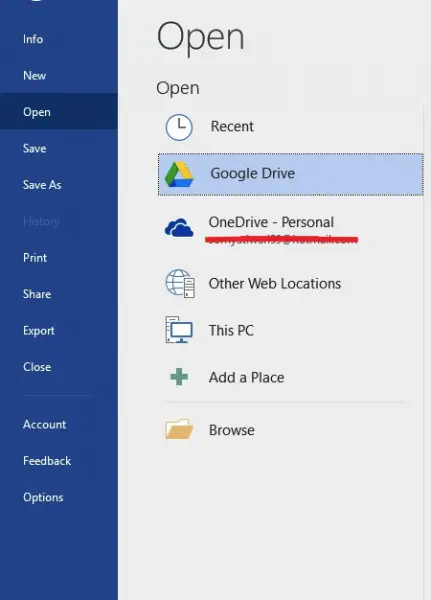 Add Dropbox Google Drive Box as Office online Save locations