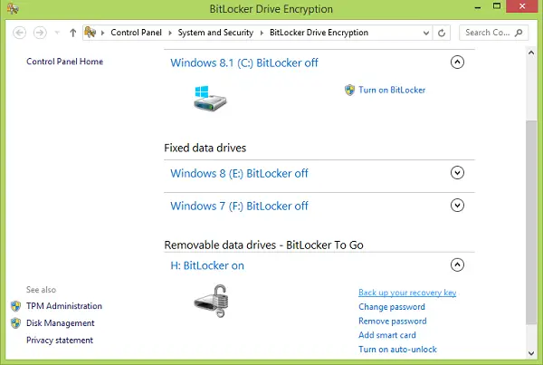 Backup BitLocker recovery key and suspend BitLocker encryption before updating