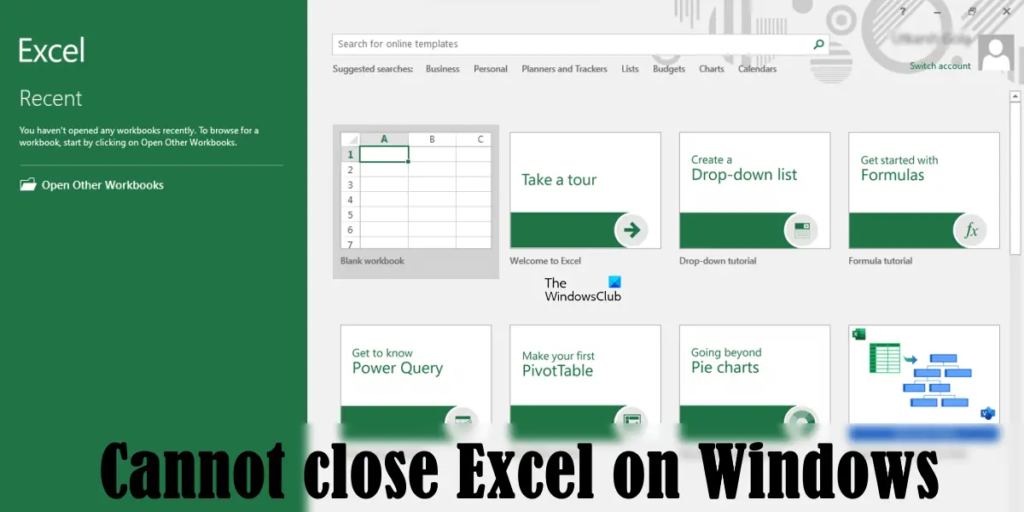 Cannot close Excel on Windows 11/10