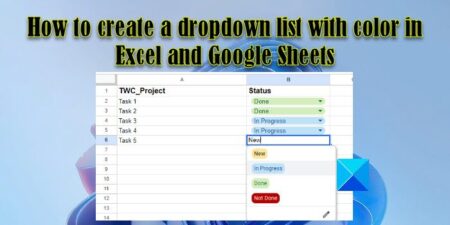 Create a dropdown list with color in Excel and Google Sheets