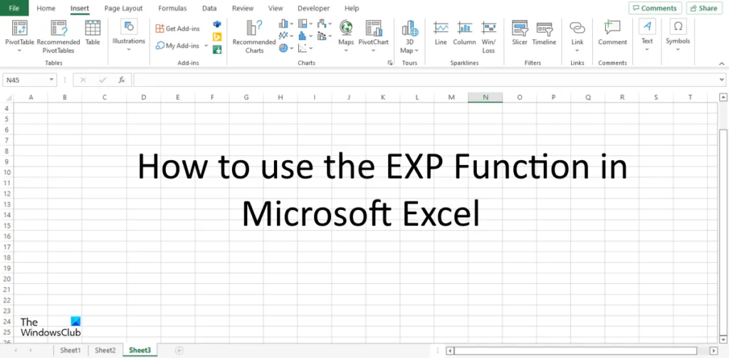 How to use the EXP function in Excel