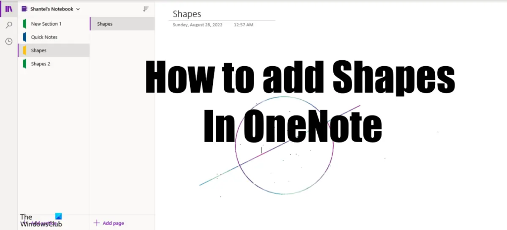 How to insert Shapes in OneNote