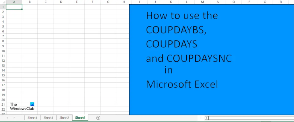 How to use COUPDAYBS, COUPDAYS, COUPDAYSNC in Excel