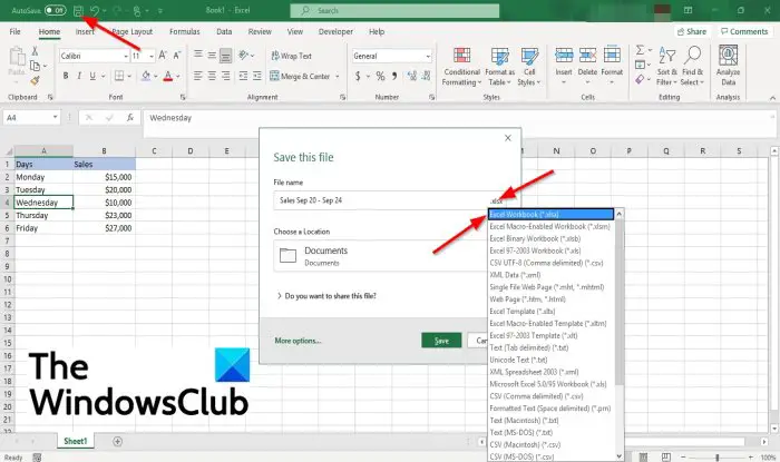 Fix Errors were detected while saving Excel file