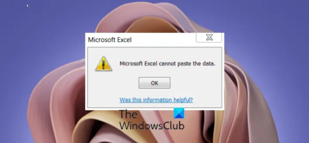 Fix Microsoft Excel cannot paste the data error