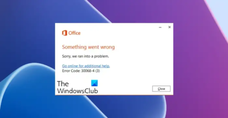 Fix error code 30068 when installing Office