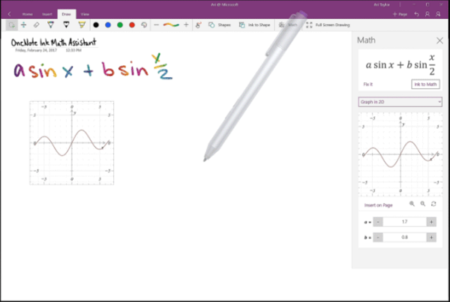 Draw Graphs of your Equations in OneNote for Windows