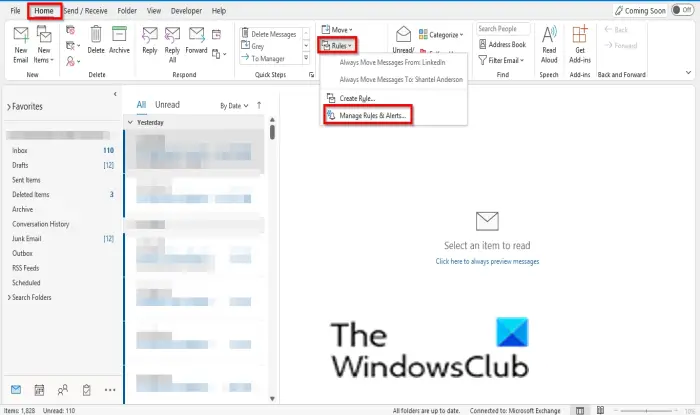 How to Delete or Turn off Rules in Outlook