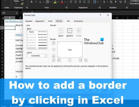 How to add Border in Excel