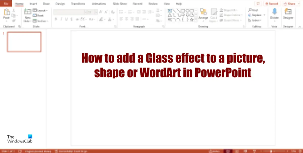 How to add Glass effect to Picture, Shape, WordArt in PowerPoint