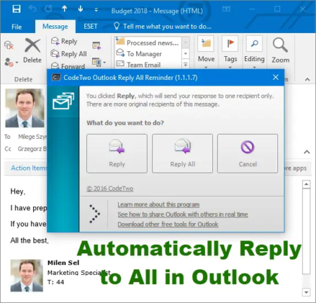 How to automatically Reply to all in Outlook