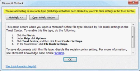 How to change File Block settings in Microsoft Office programs