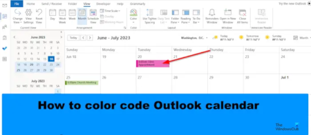 How to color code Outlook Calendar