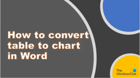 How to convert Table to Chart in Word