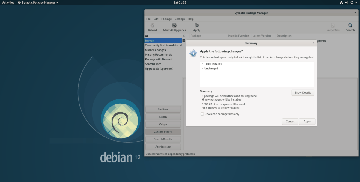 How to correct dependency errors on Debian