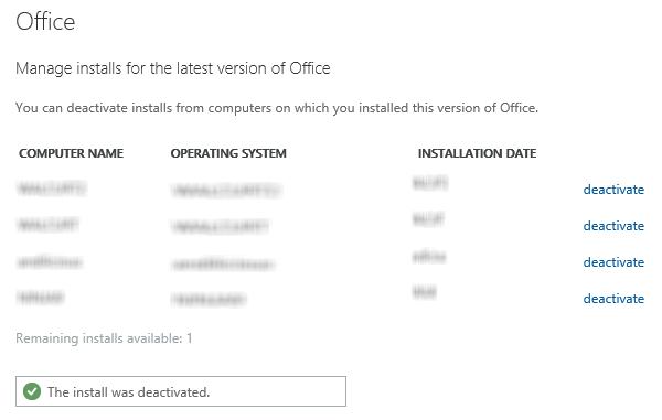 How to deactivate Office if you see a Install limit