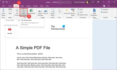 How to import PDF to OneNote in Windows 11/10?