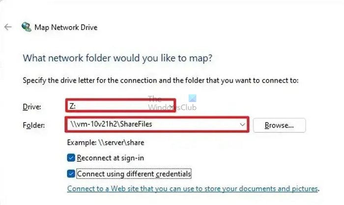 Map network drive windows