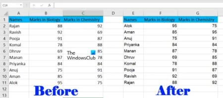 How to reverse a list in Excel