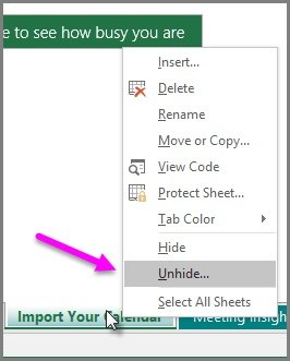 How to customize Calendar Insights Template in Excel