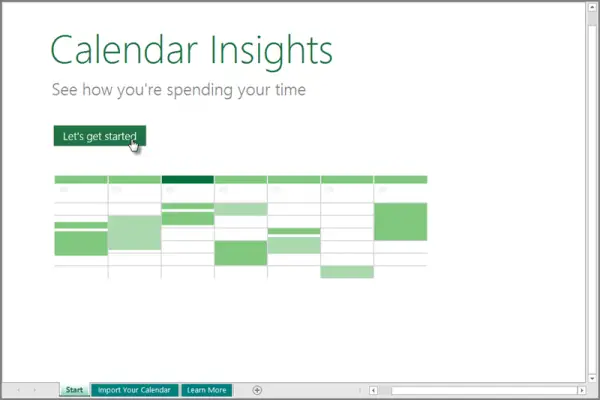 calendar insights excel 2016