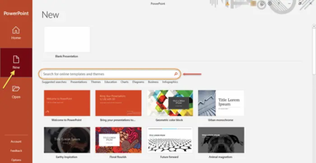 How to search for Online Templates and Themes in PowerPoint