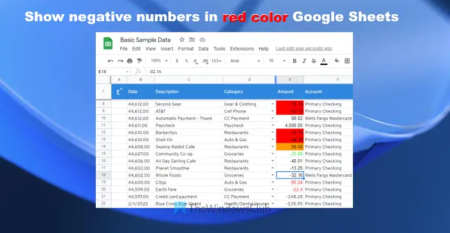 How to show Negative numbers in Red color in Google Sheets