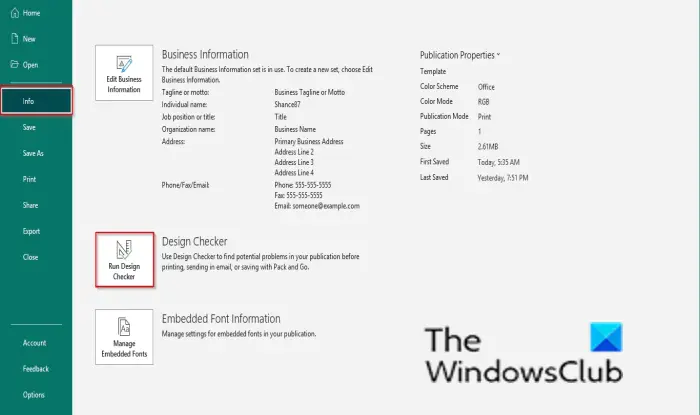 How to use Design Checker in Publisher