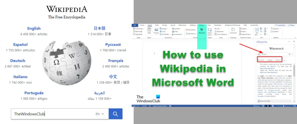 How to use Wikipedia in Microsoft Word