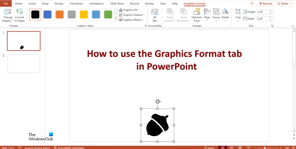 How to use the Graphics Format tab in PowerPoint