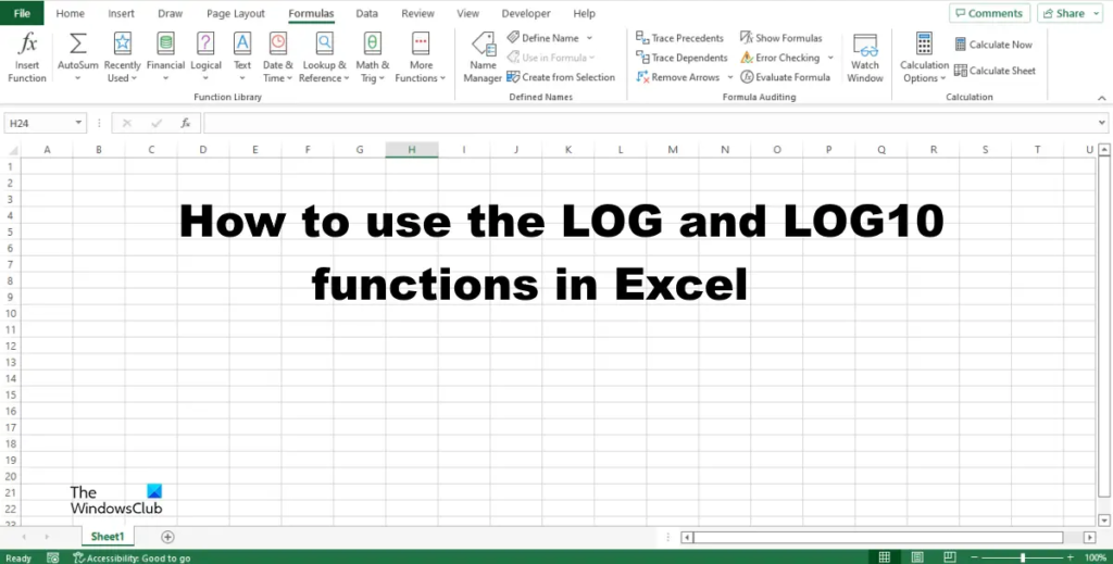 How to use the LOG and LOG10 function in Excel