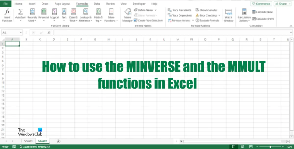 How to use the MINVERSE and MMULT functions in Excel