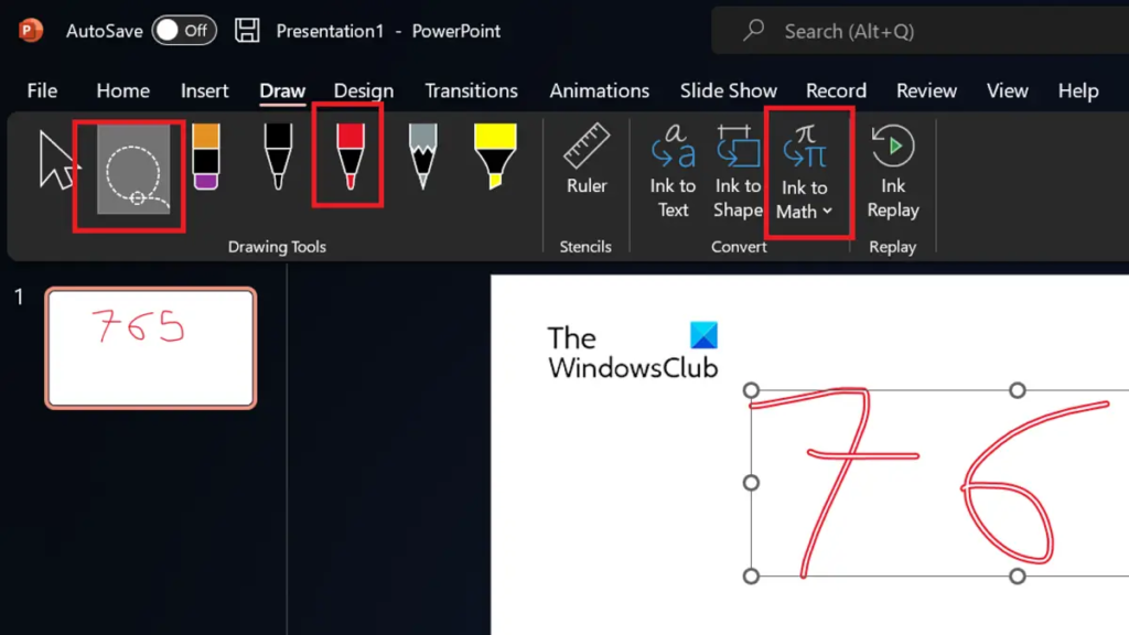 Convert Handwritten Math to Text using Ink to Math in Office