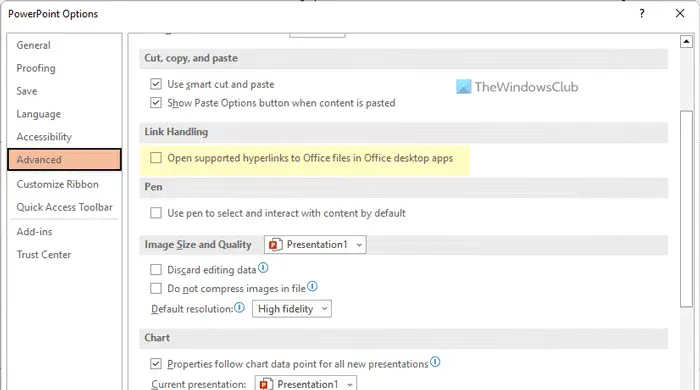 How to always open supported Office hyperlinks in Office desktop apps