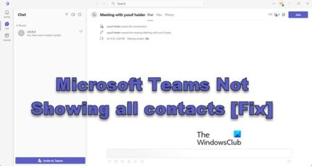 Microsoft Teams not showing all Contacts [Fix]